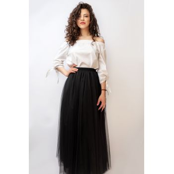 Fusta Tulle Neagra Lunga, Malika Fashion