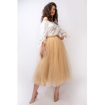 Fusta Tulle Nude By Malika Fashion