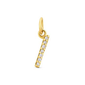 Pandantiv din aur 14K Letter I with diamonds