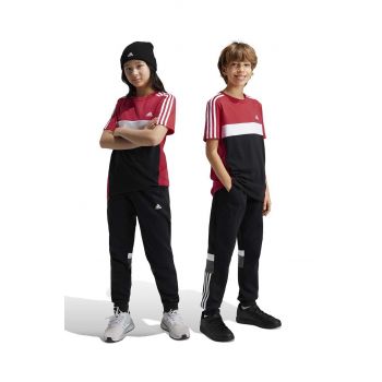 adidas pantaloni de trening pentru copii culoarea negru, cu imprimeu