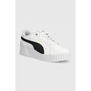 Puma sneakers din piele Karmen Wedge culoarea alb, 390985