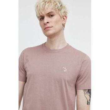 Abercrombie & Fitch tricou din bumbac barbati, culoarea roz, neted ieftin