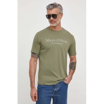 Marc O'Polo tricou din bumbac barbati, culoarea verde, cu imprimeu ieftin