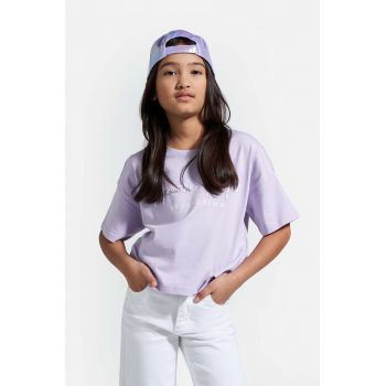Coccodrillo tricou de bumbac pentru copii culoarea violet