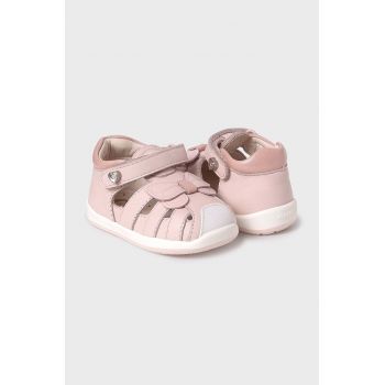 Mayoral sandale din piele pentru copii culoarea roz de firma originale