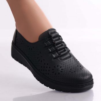 Pantofi dama casual Negri din Piele Ecologica Casta