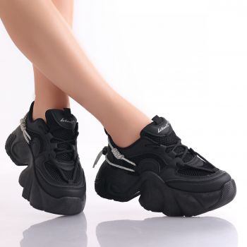 Sneakers dama Negri din Piele Ecologica Dionisa