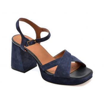 Sandale casual GEOX bleumarin, D45RHB, din piele intoarsa