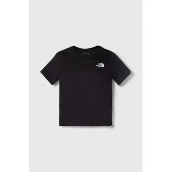 The North Face tricou copii NEVER STOP TEE culoarea negru, cu imprimeu ieftin