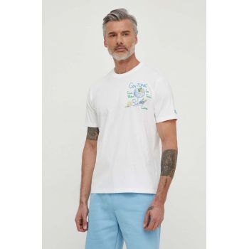 MC2 Saint Barth tricou din bumbac culoarea alb, cu imprimeu