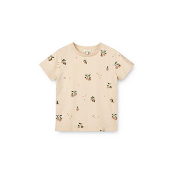 Liewood tricou din bumbac pentru bebelusi Apia Baby Printed Shortsleeve T-shirt culoarea roz, modelator