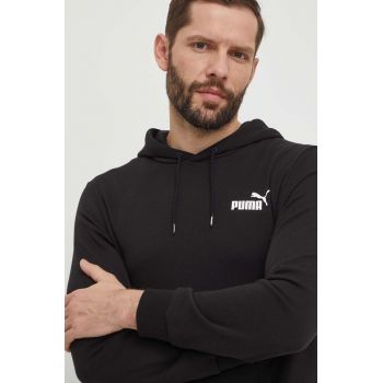 Puma bluză bărbați, culoarea negru, cu glugă, uni 586692