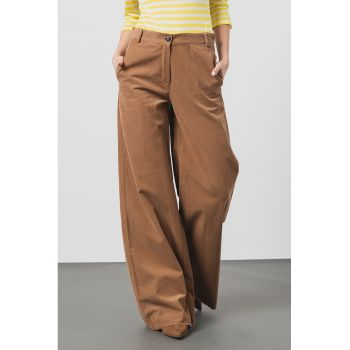 Pantaloni de bumbac cu croiala ampla