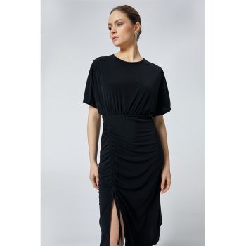 Rochie midi cu slit lateral