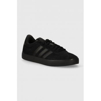 adidas sneakers din piele întoarsă Vl Court culoarea negru, ID9184