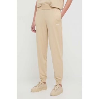 HUGO pantaloni de lounge culoarea bej, uni 50490578