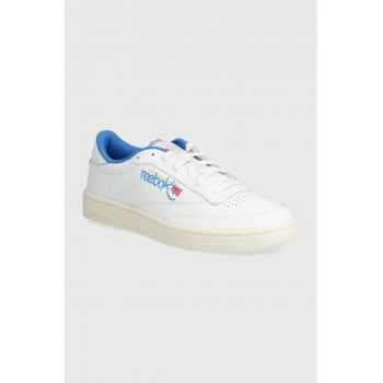 Reebok Classic sneakers din piele Club C 85 culoarea alb, 100074476