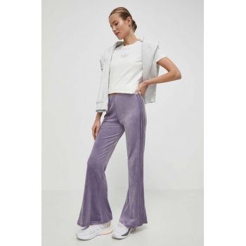 adidas Originals pantaloni de trening culoarea violet, cu imprimeu, IS4639