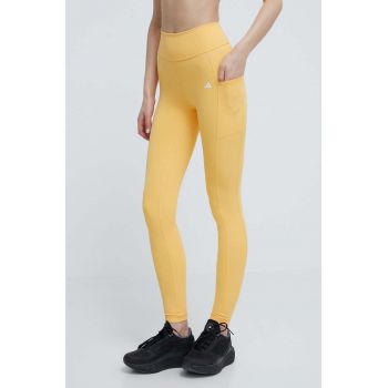 adidas Performance leggins de antrenament Optime culoarea galben, neted, IT9111