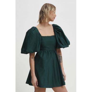 Answear Lab rochie culoarea verde, mini, evazati