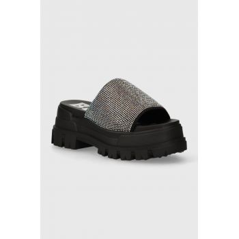 Buffalo papuci Aspha Slide Glam femei, culoarea negru, cu platforma, 1602211.BLM