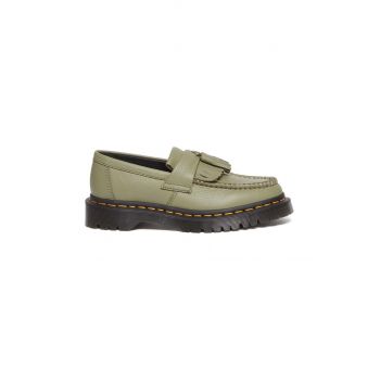 Dr. Martens mocasini de piele Adrian femei, culoarea verde, cu toc plat, DM31703357