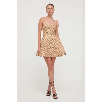 Elisabetta Franchi rochie culoarea bej, mini, evazati, AB64142E2