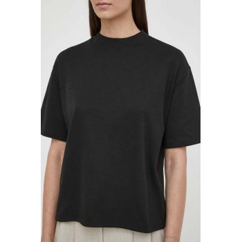 Theory tricou din bumbac femei, culoarea negru