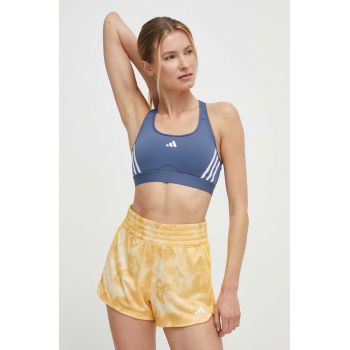 adidas Performance pantaloni scurți de antrenament Pacer culoarea galben, modelator, high waist, IS4241