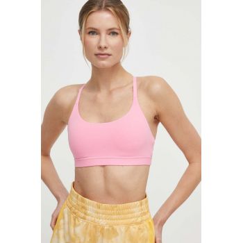 adidas Performance sutien sport All Me culoarea roz, neted, IU1687