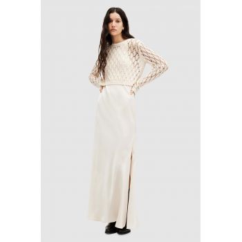 AllSaints rochie si pulover ERIN DRESS culoarea bej, maxi, drept, W120DA