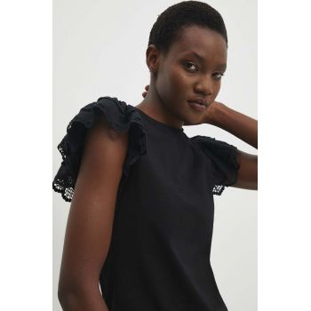 Answear Lab bluza femei, culoarea negru, neted