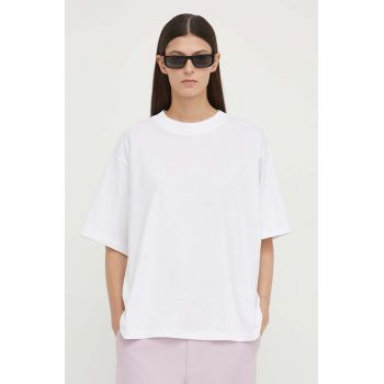 Herskind tricou din bumbac Larsson femei, culoarea alb, 5135530