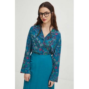 Medicine bluza femei, culoarea turcoaz, modelator