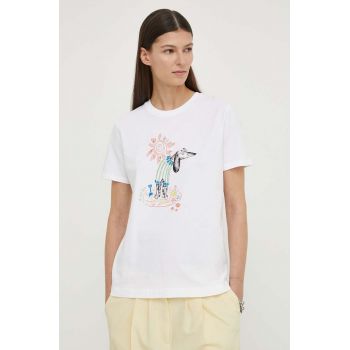 PS Paul Smith tricou din bumbac femei, culoarea alb