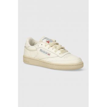 Reebok Classic sneakers din piele Club C 85 culoarea bej, 100074235