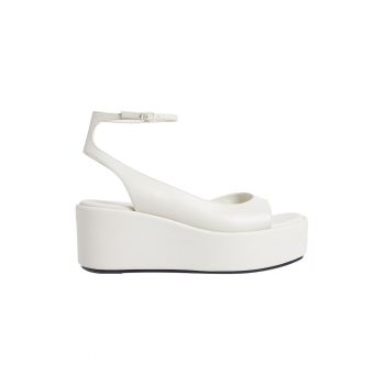 Sandale wedge din piele