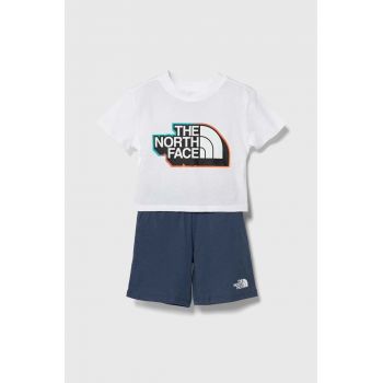 The North Face set de bumbac pentru copii SUMMER SET culoarea alb