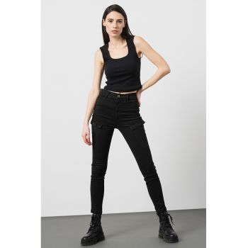 Blugi cargo skinny Kafey