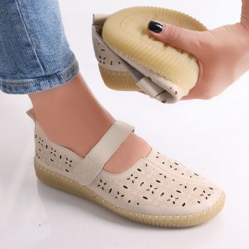 Pantofi dama casual Bej din Piele Ecologica Amata