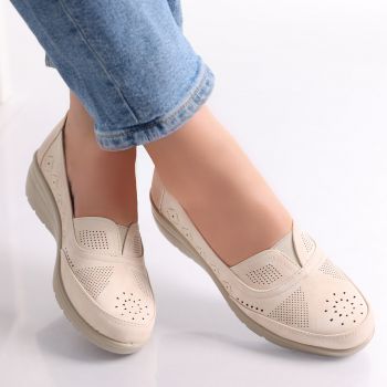 Pantofi dama casual Bej din Piele Ecologica Dinda