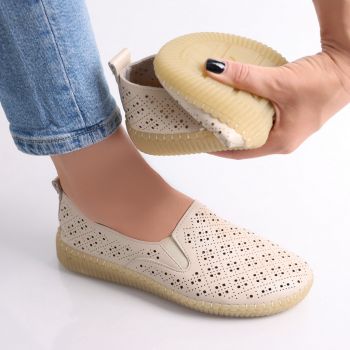 Pantofi dama casual Bej din Piele Ecologica Sovani