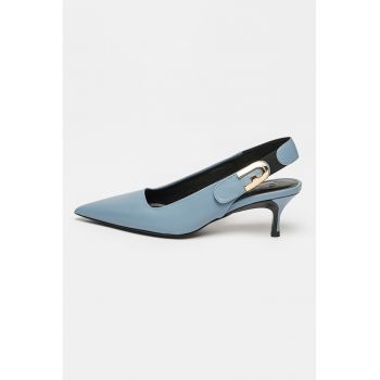 Pantofi slingback de piele cu toc kitten