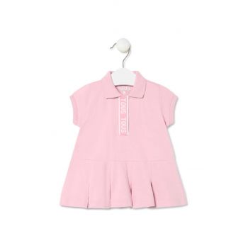 Tous rochie din bumbac pentru copii culoarea roz, mini, evazati