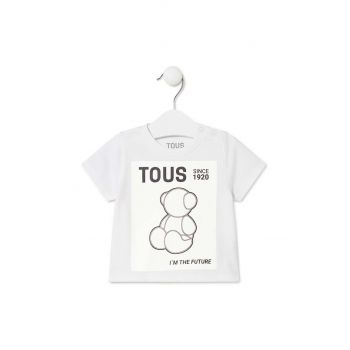 Tous tricou de bumbac pentru copii culoarea alb, cu imprimeu