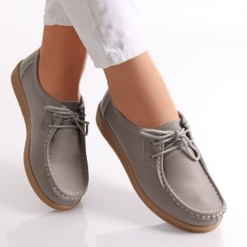 Pantofi dama casual Gri piele naturala lucy