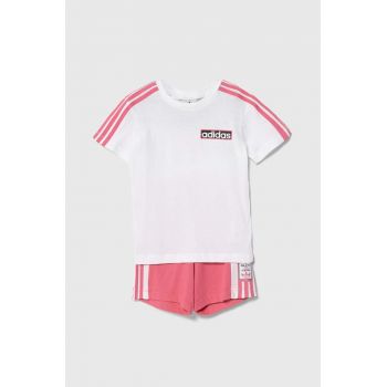 adidas Originals set de bumbac pentru bebelusi culoarea roz