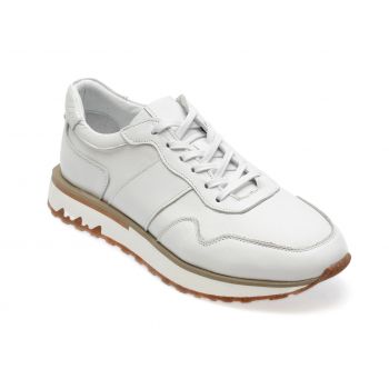 Pantofi casual GRYXX albi, M3064, din piele naturala de firma originali