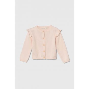 zippy cardigan din bumbac pentru bebeluși culoarea roz, light