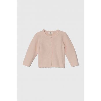 zippy cardigan din bumbac pentru bebeluși culoarea roz, light